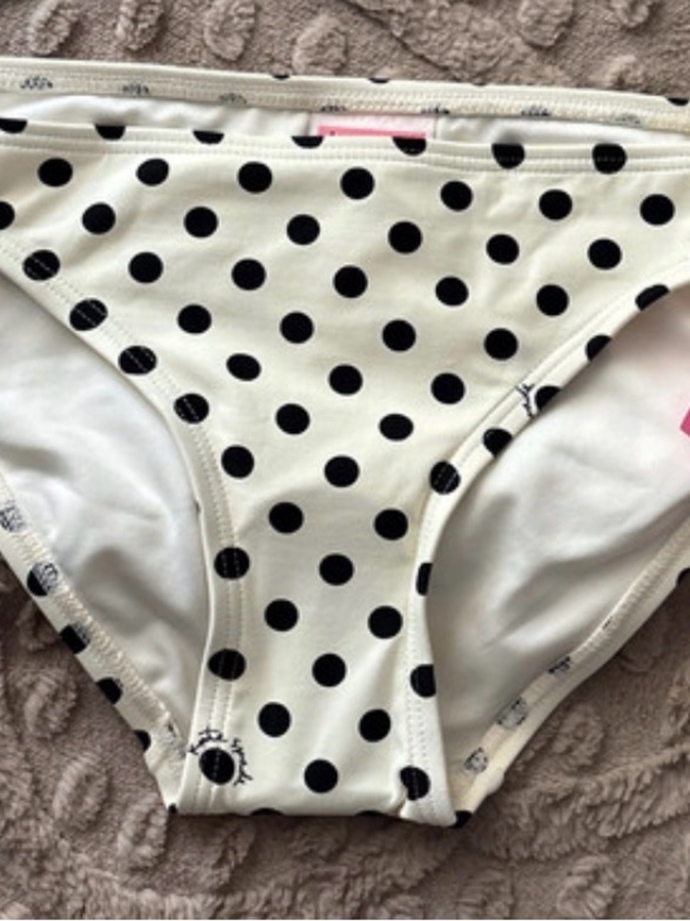 kate spade White Bikini Bottoms with Black Polka Dots